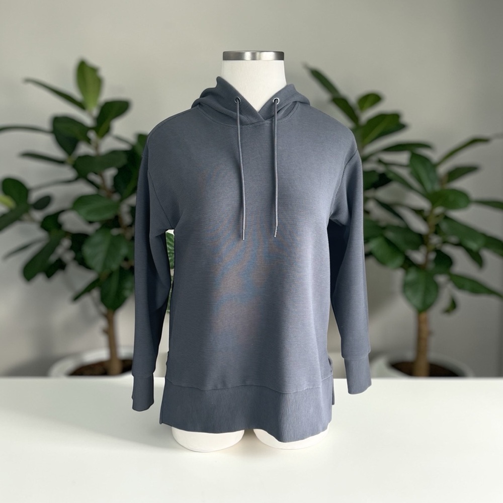 Maurices Grey Ribbed Lightweight Hoodie